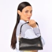 Bolsa De Ombro Couro Lezard Preto - imagem 2