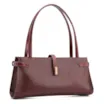 Bolsa De Ombro Couro Lezard Vinho /Couro Vinho - imagem 3