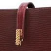 Bolsa De Ombro Couro Lezard Vinho /Couro Vinho - imagem 6
