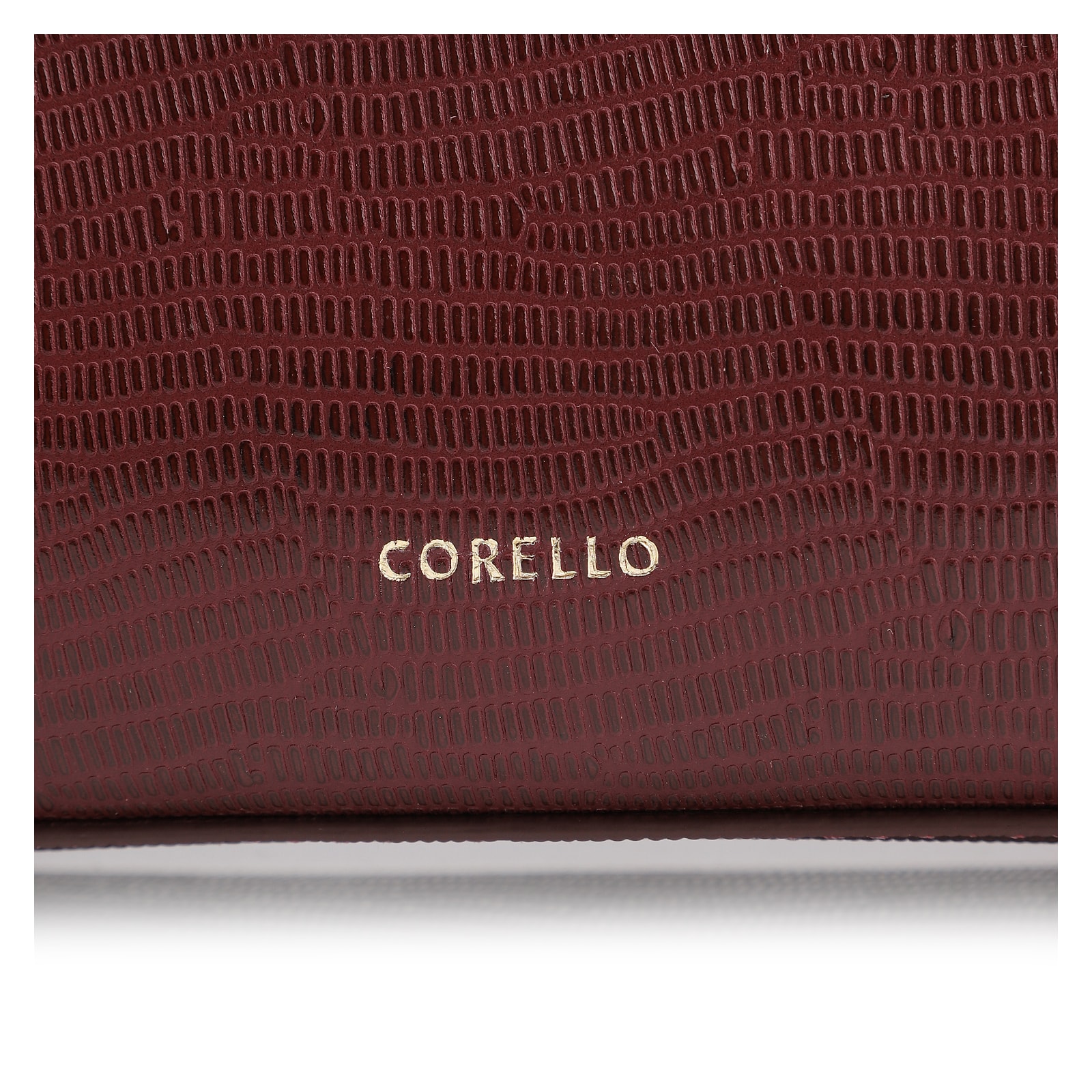 Bolsa De Ombro Couro Lezard Vinho /Couro Vinho