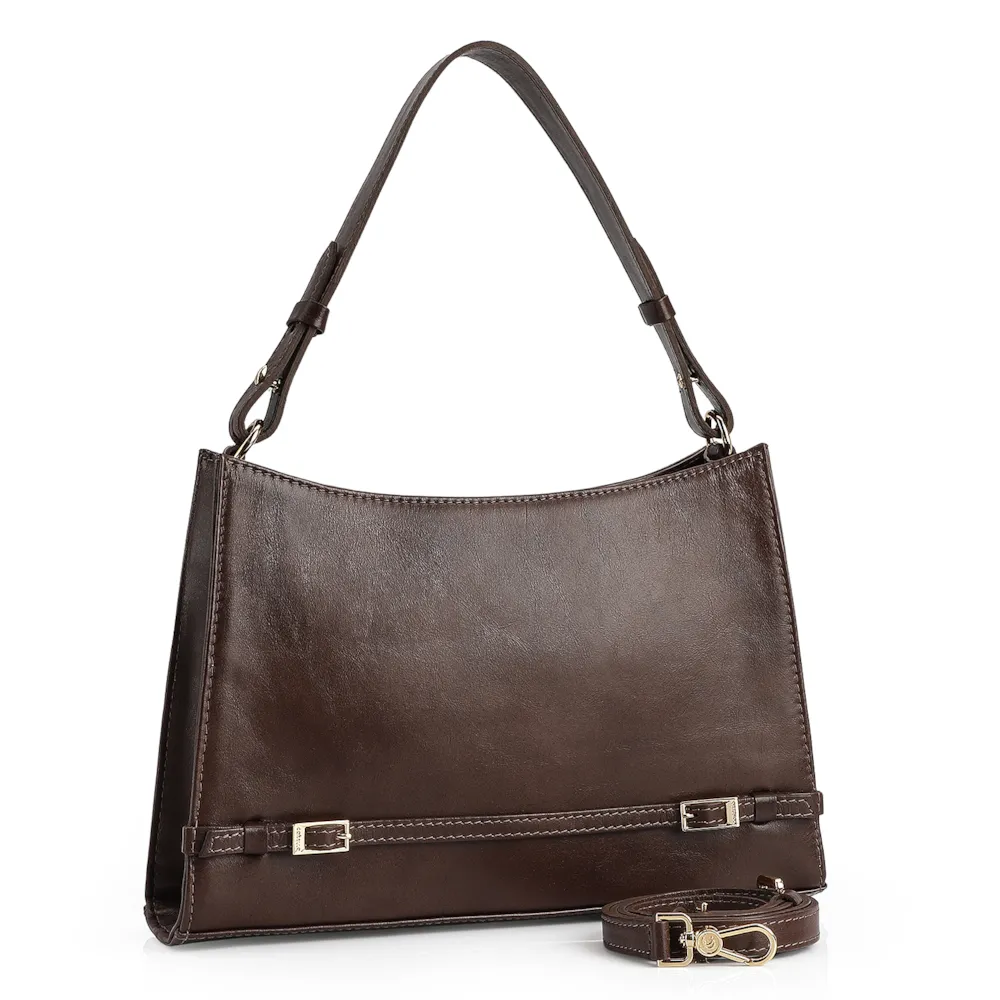 Bolsa De Ombro Couro Marrom - imagem 3