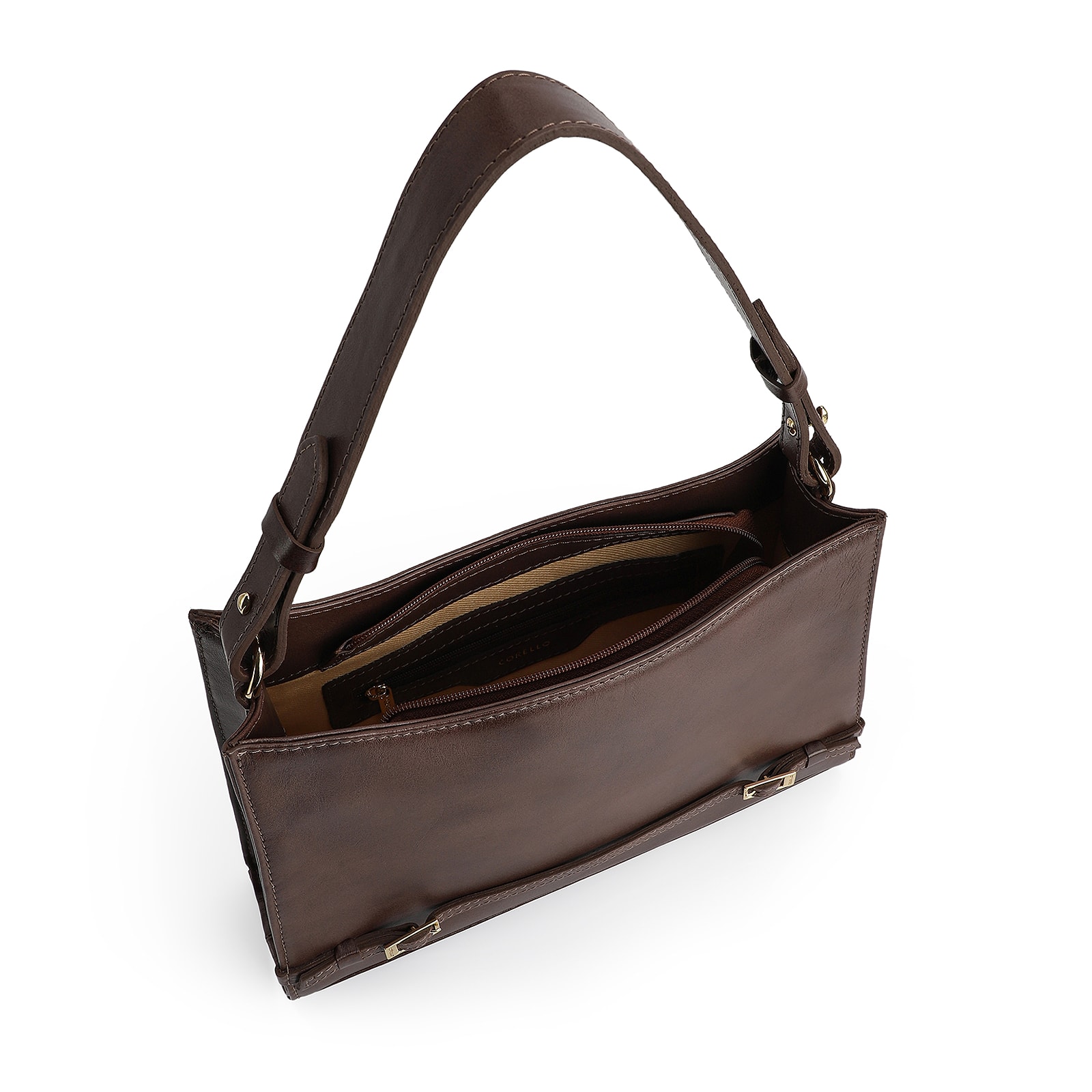 Bolsa De Ombro Couro Marrom