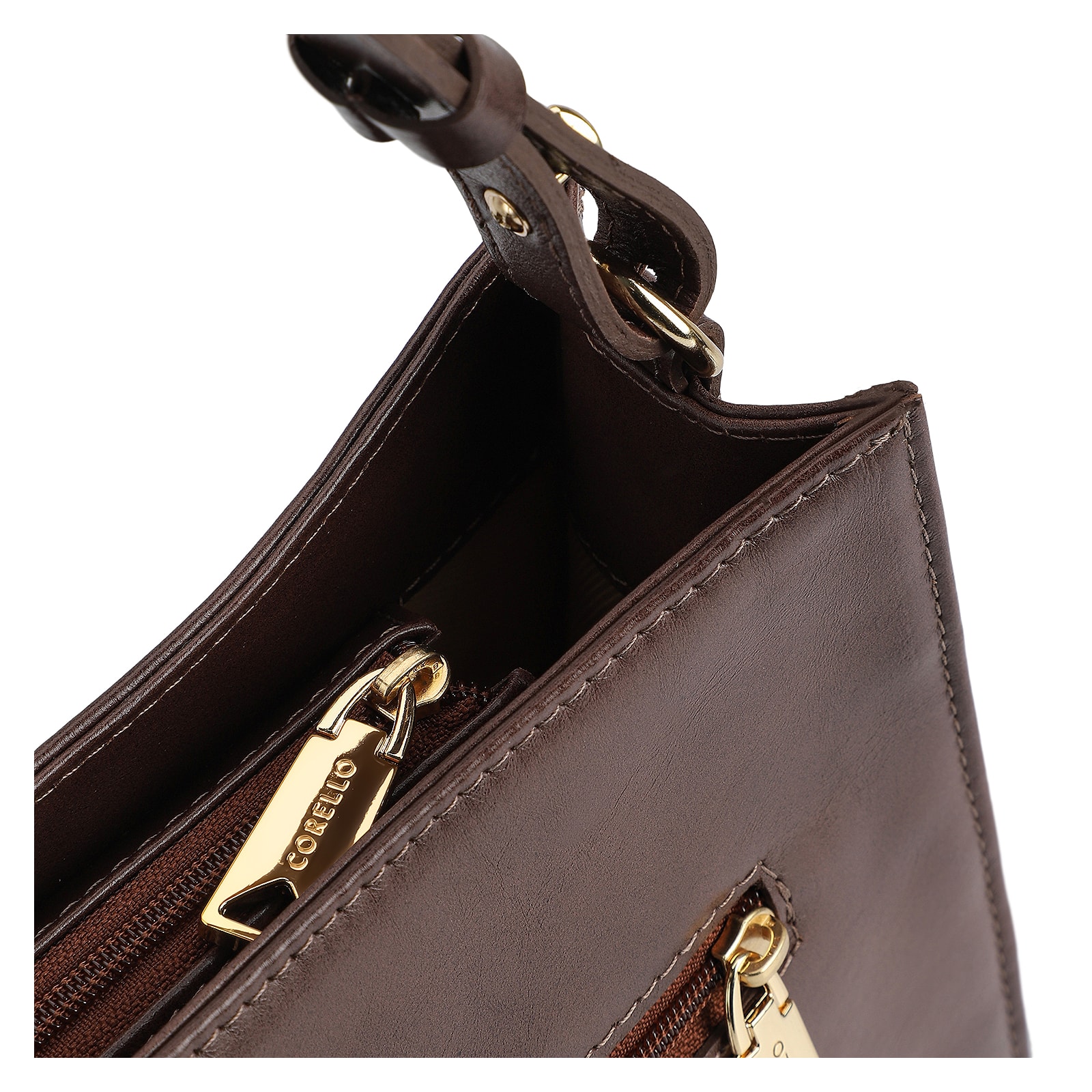 Bolsa De Ombro Couro Marrom