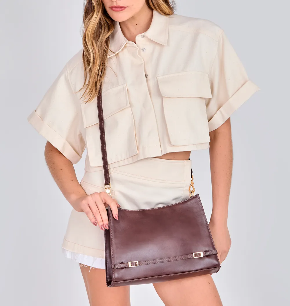 Bolsa De Ombro Couro Marrom - imagem 8