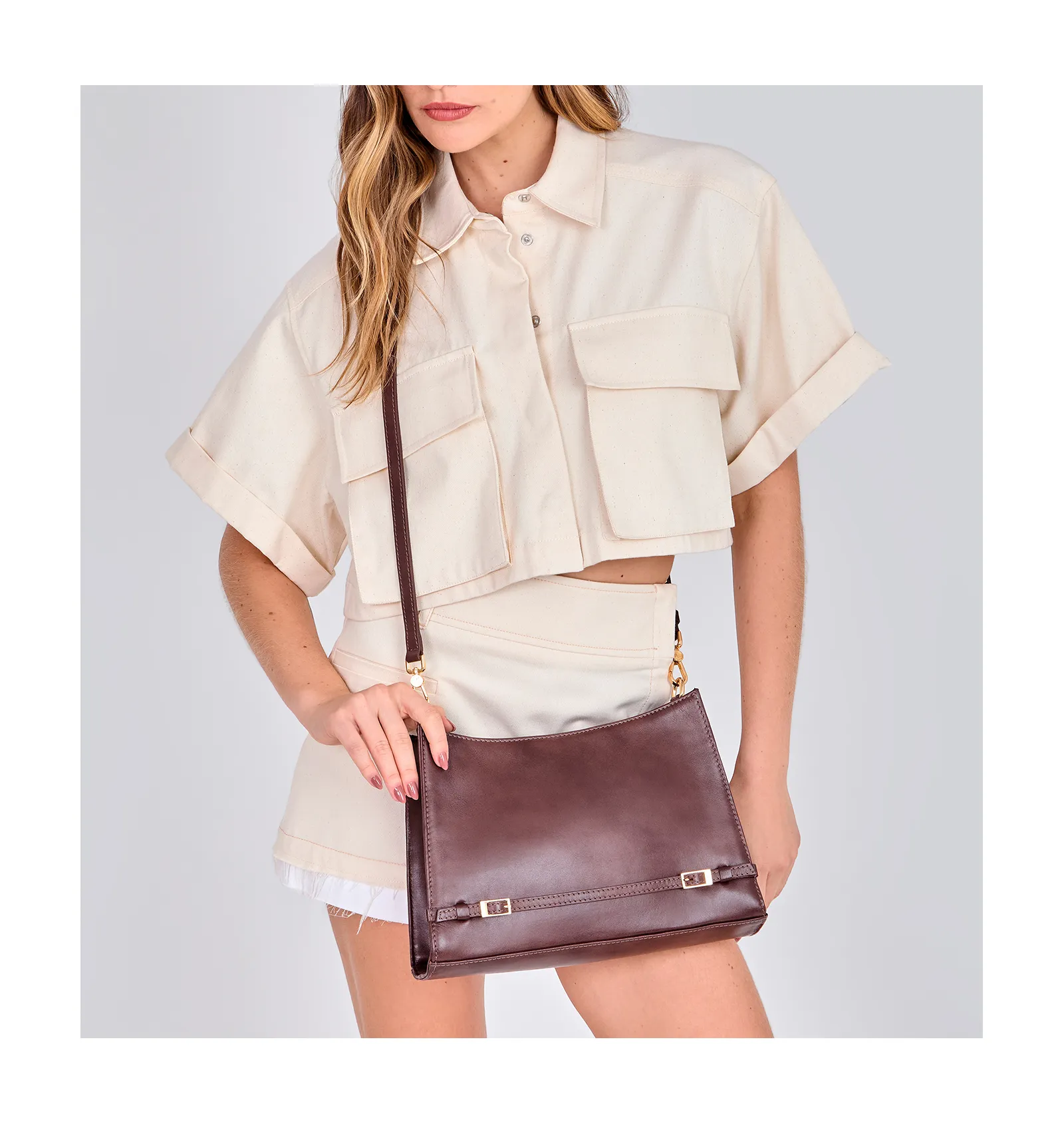 Bolsa De Ombro Couro Marrom