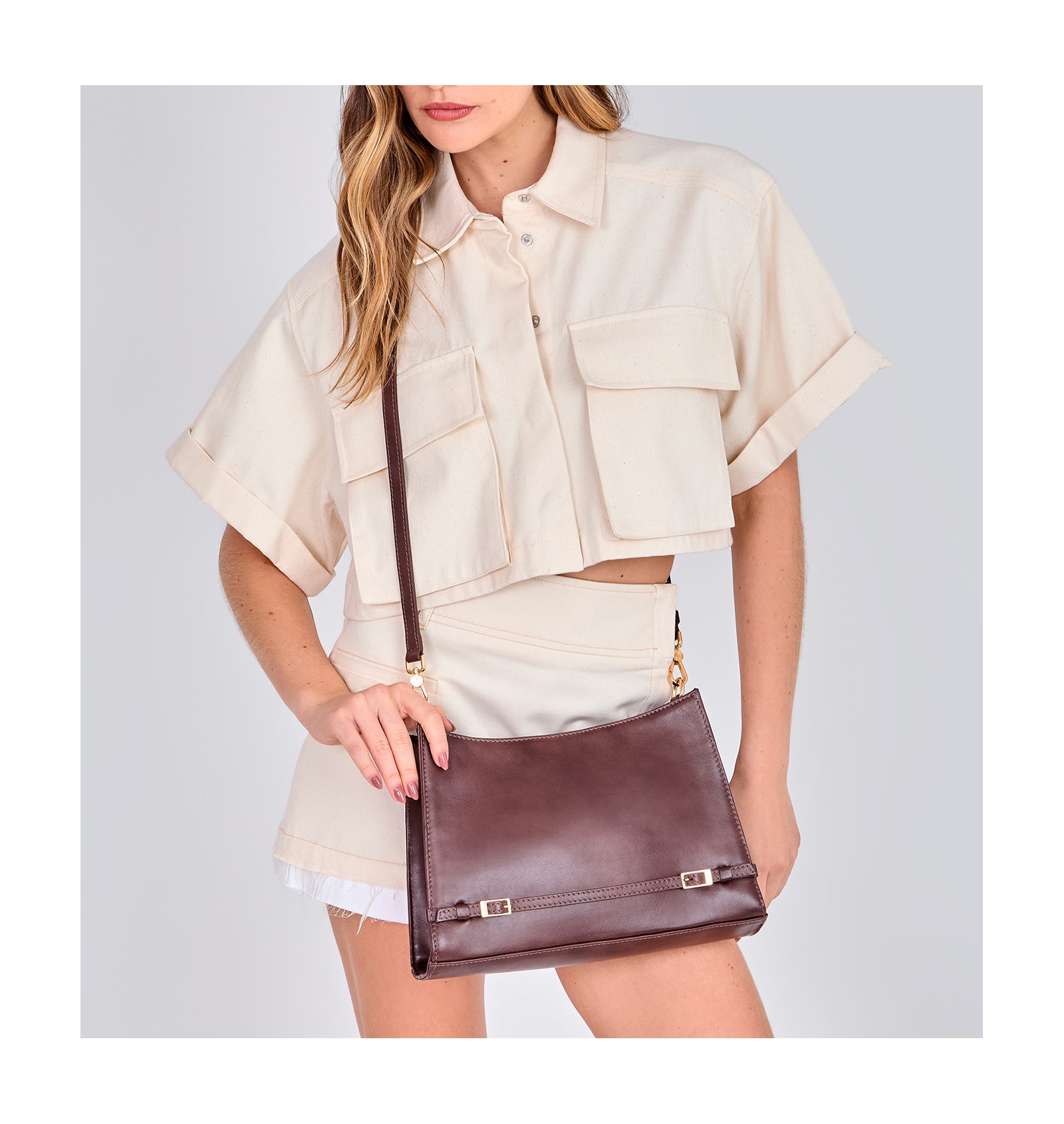Bolsa De Ombro Couro Marrom