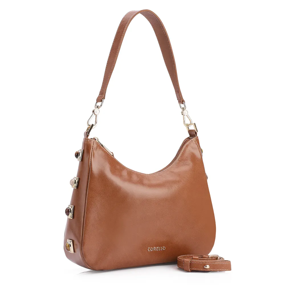 Bolsa De Ombro Couro Marrom - imagem 2