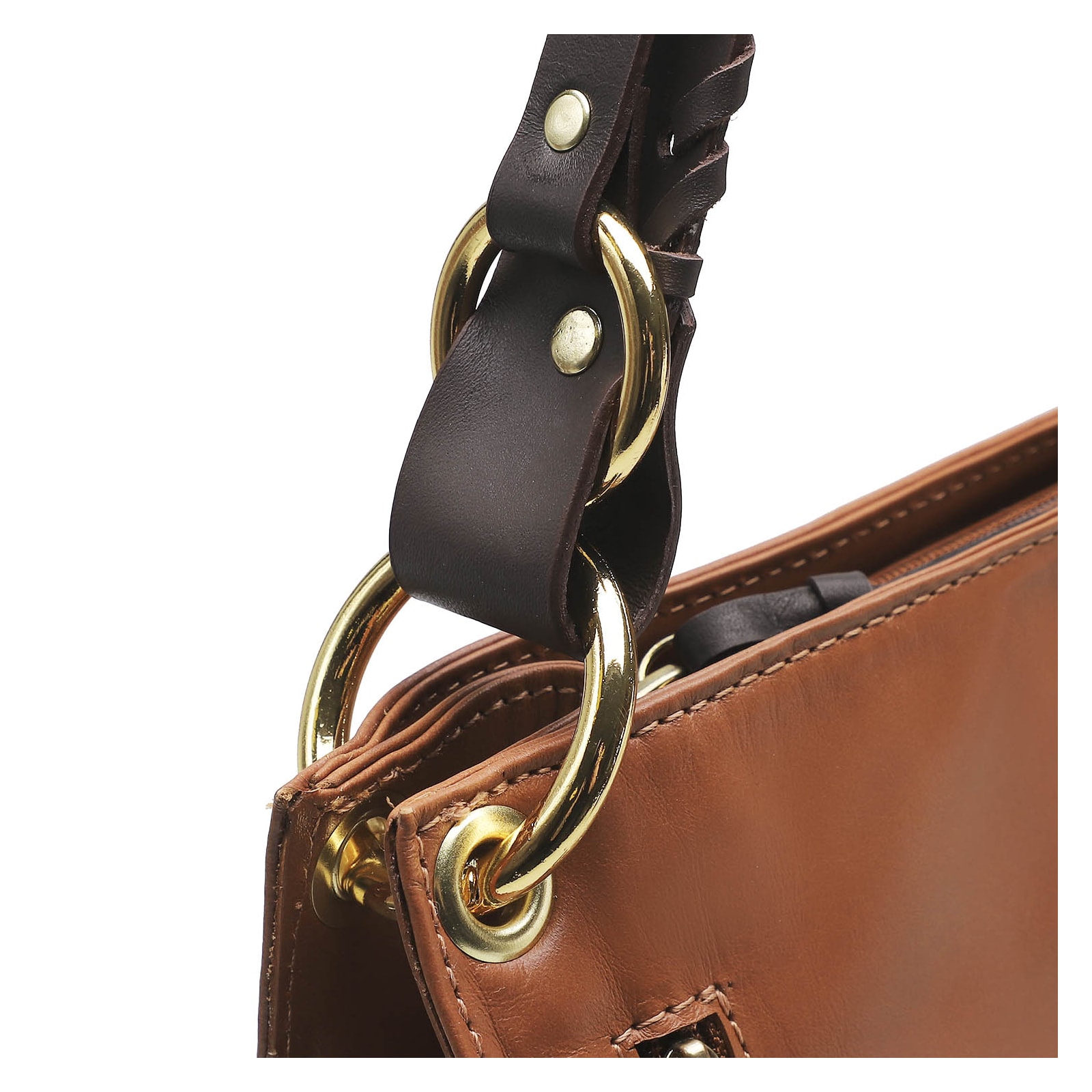 Bolsa De Ombro Couro Marrom