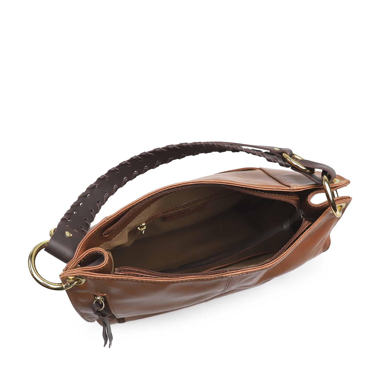 Bolsa De Ombro Couro Marrom
