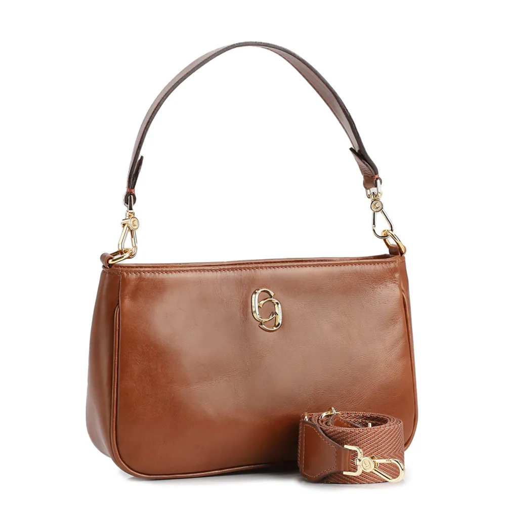 Bolsa De Ombro Couro Marrom - imagem 2
