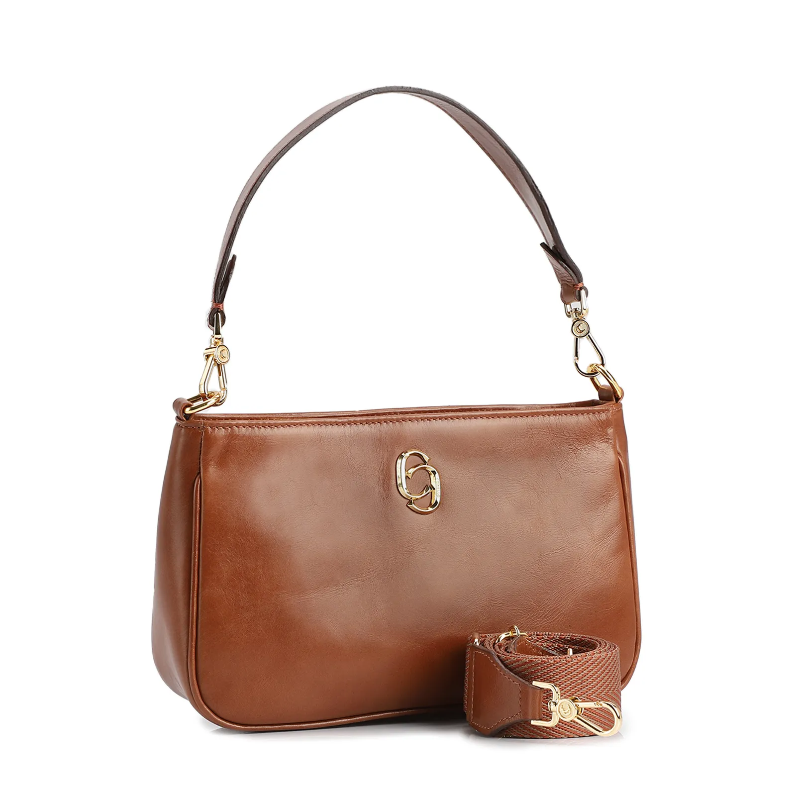 Bolsa De Ombro Couro Marrom