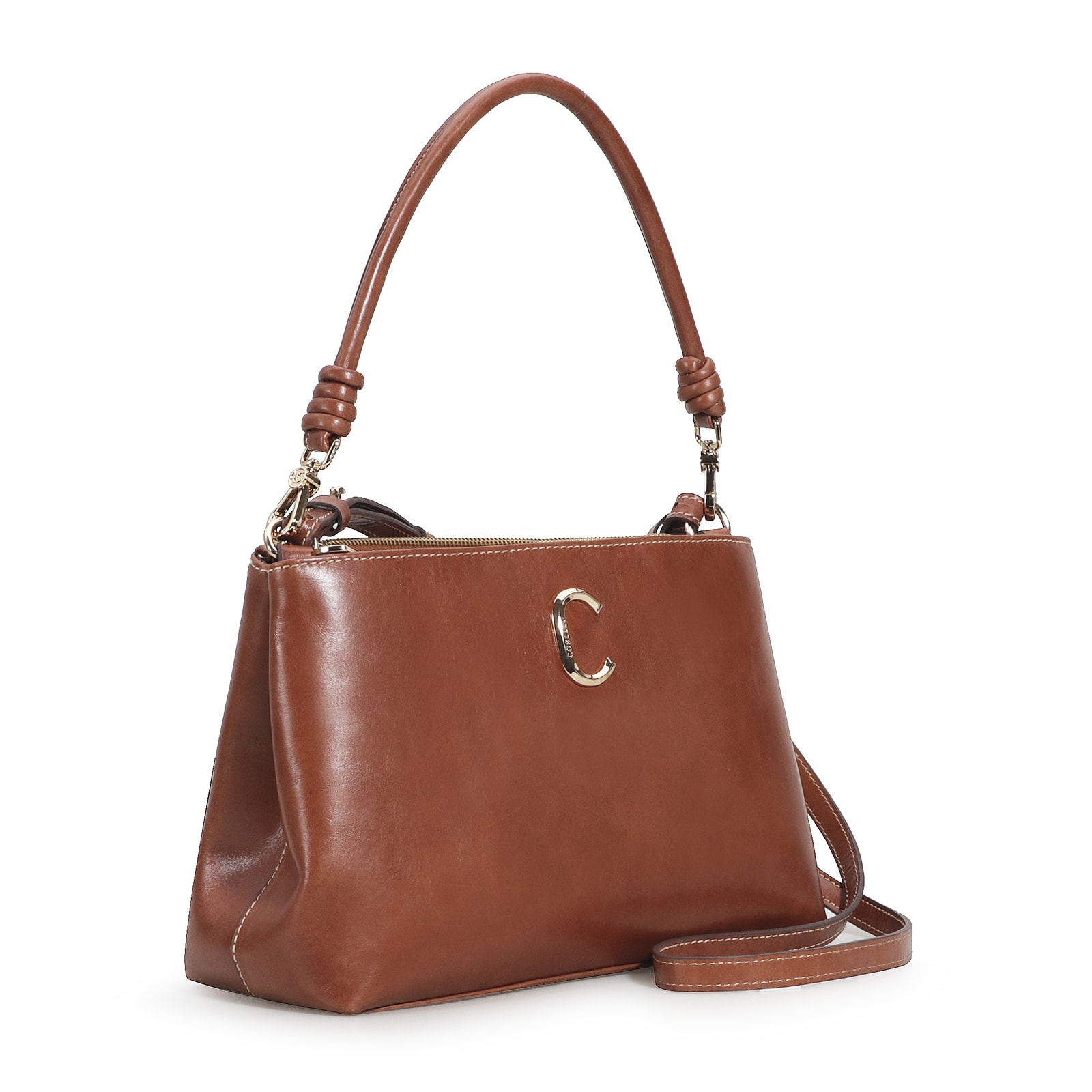Bolsa De Ombro Couro Marrom