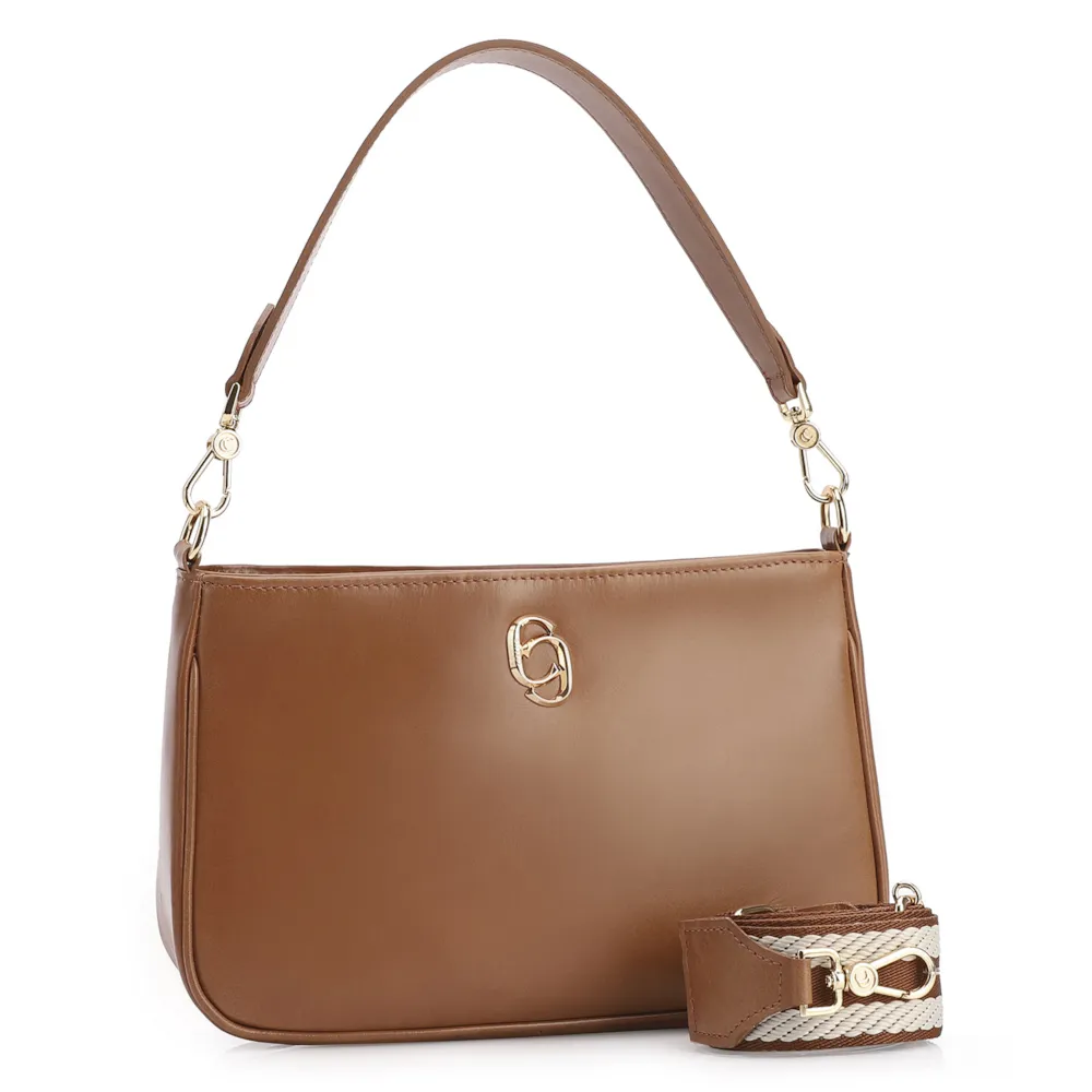 Bolsa De Ombro Couro Marrom - imagem 2
