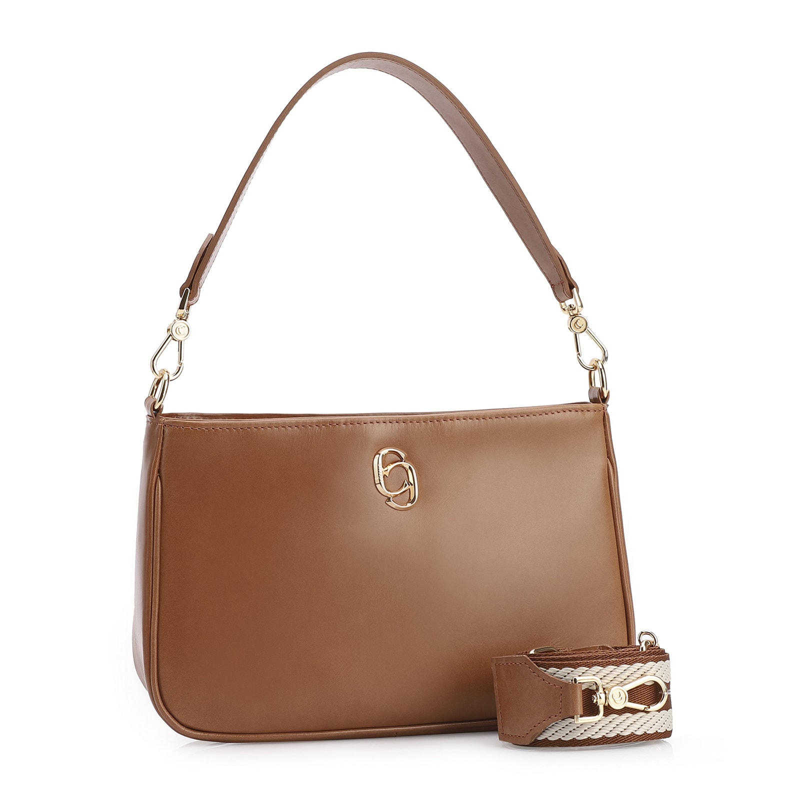Bolsa De Ombro Couro Marrom
