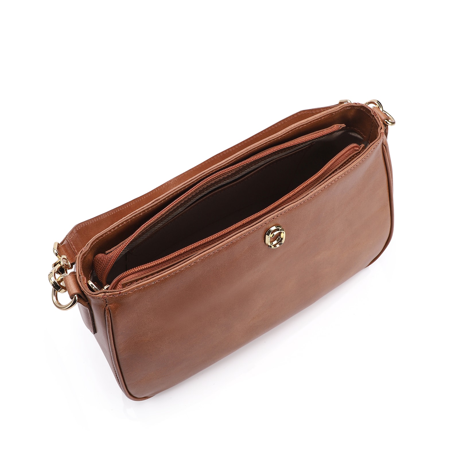 Bolsa De Ombro Couro Marrom