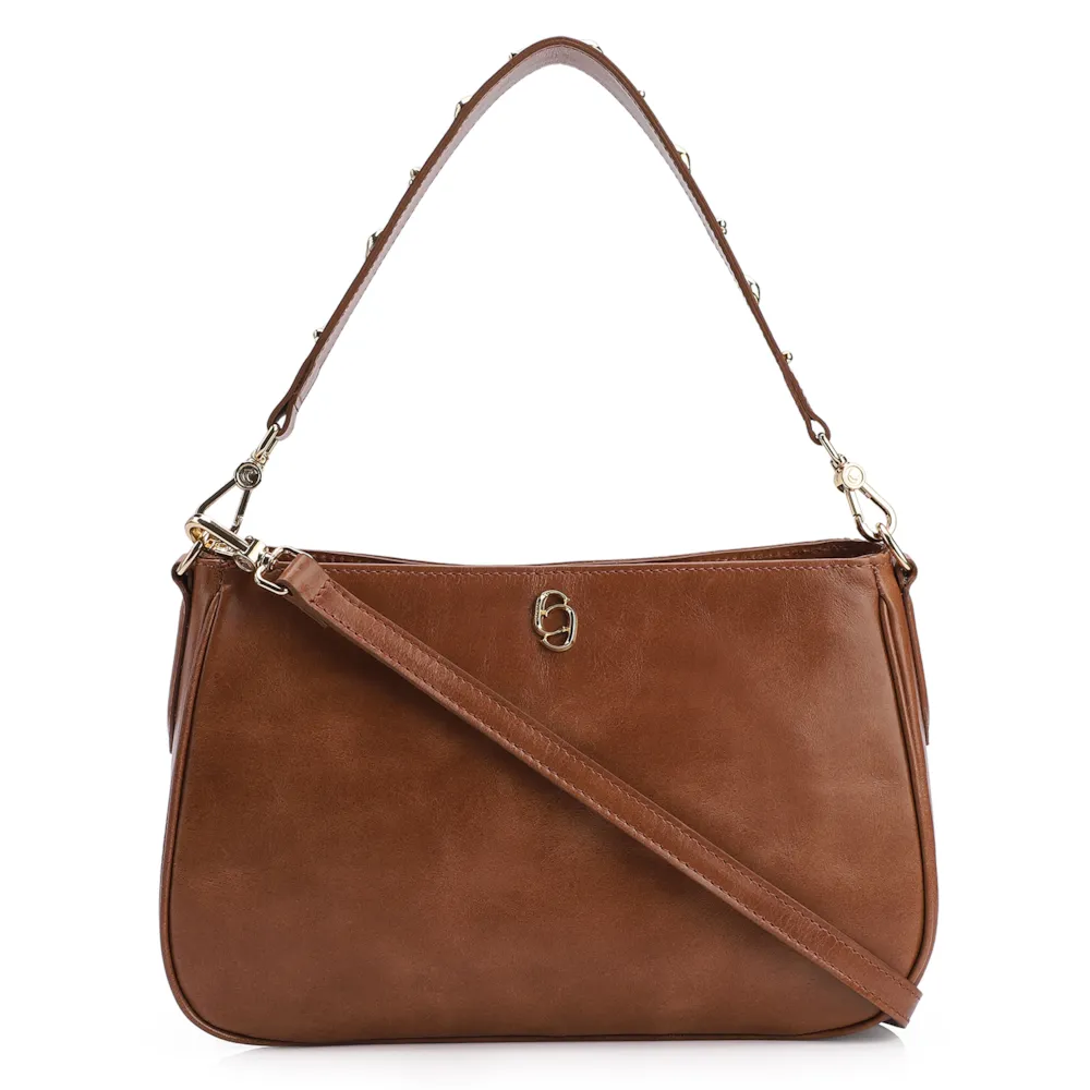 Bolsa De Ombro Couro Marrom