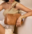 Bolsa De Ombro Couro Marrom - imagem 2