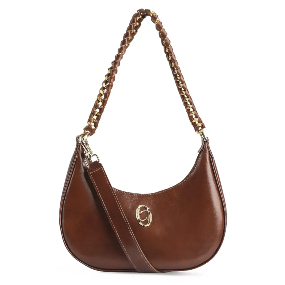 Bolsa De Ombro Couro Marrom