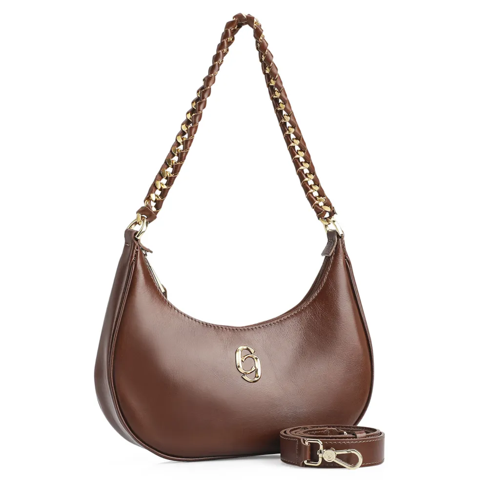 Bolsa De Ombro Couro Marrom - imagem 2