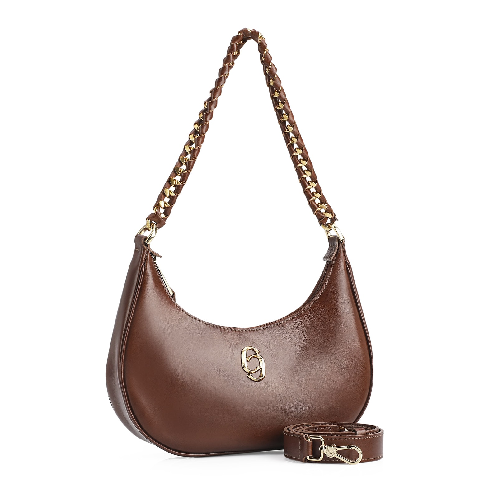 Bolsa De Ombro Couro Marrom