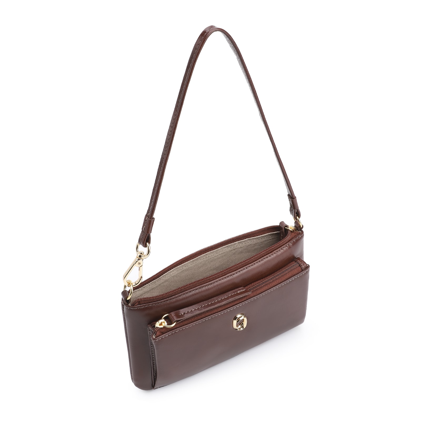 Bolsa De Ombro Couro Marrom