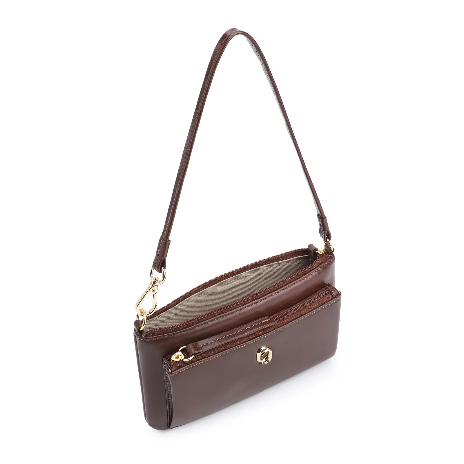 Bolsa De Ombro Couro Marrom
