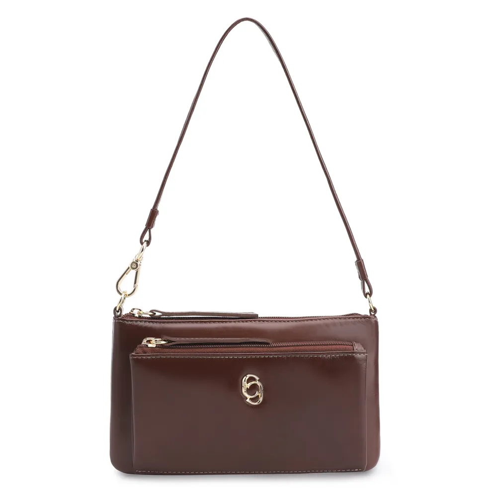 Bolsa De Ombro Couro Marrom