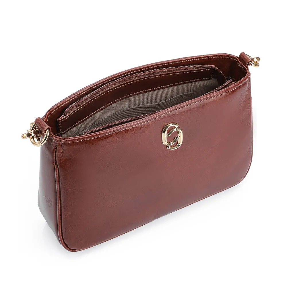 Bolsa De Ombro Couro Marrom - imagem 4