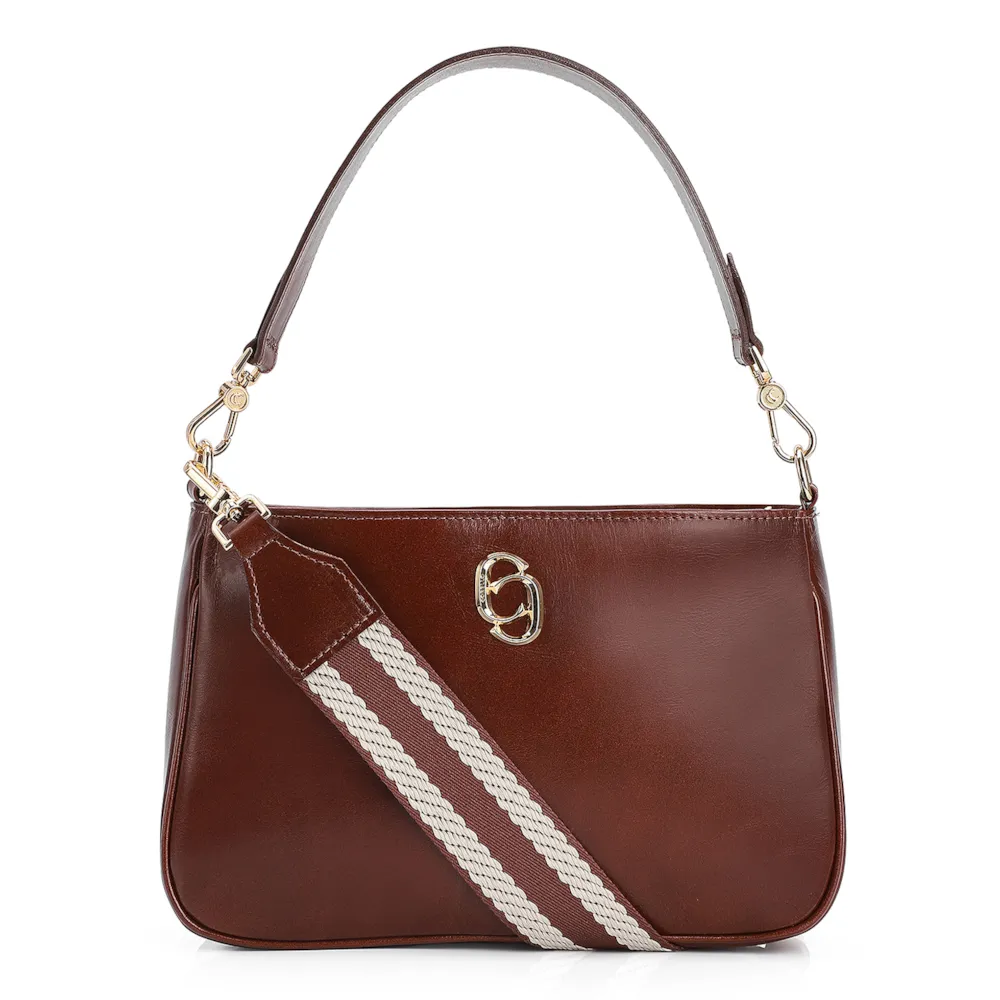 Bolsa De Ombro Couro Marrom