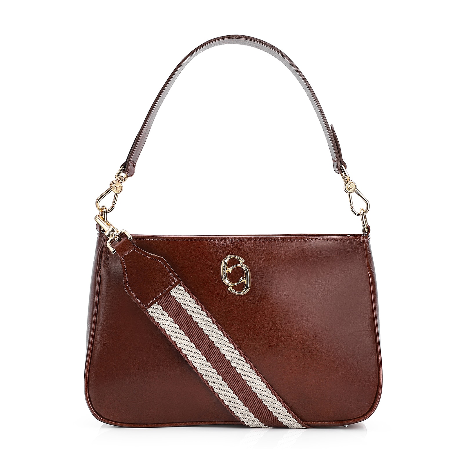Bolsa De Ombro Couro Marrom