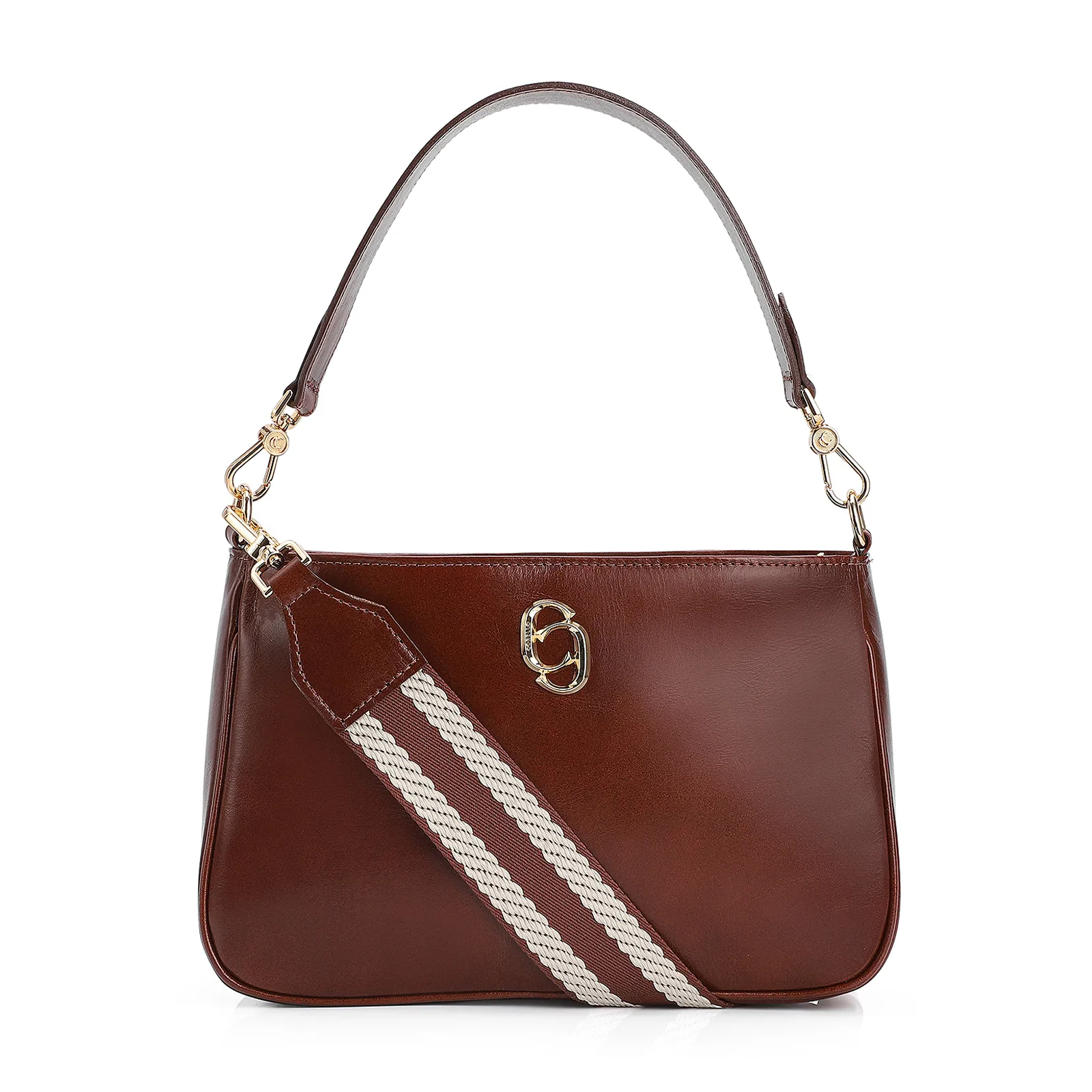 Bolsa De Ombro Couro Marrom