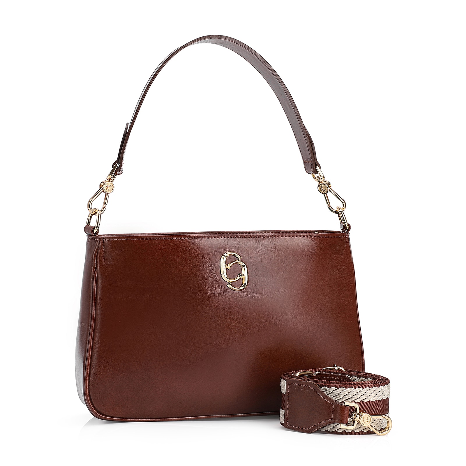 Bolsa De Ombro Couro Marrom