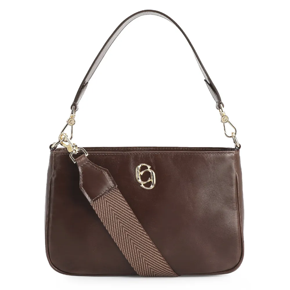 Bolsa De Ombro Couro Marrom