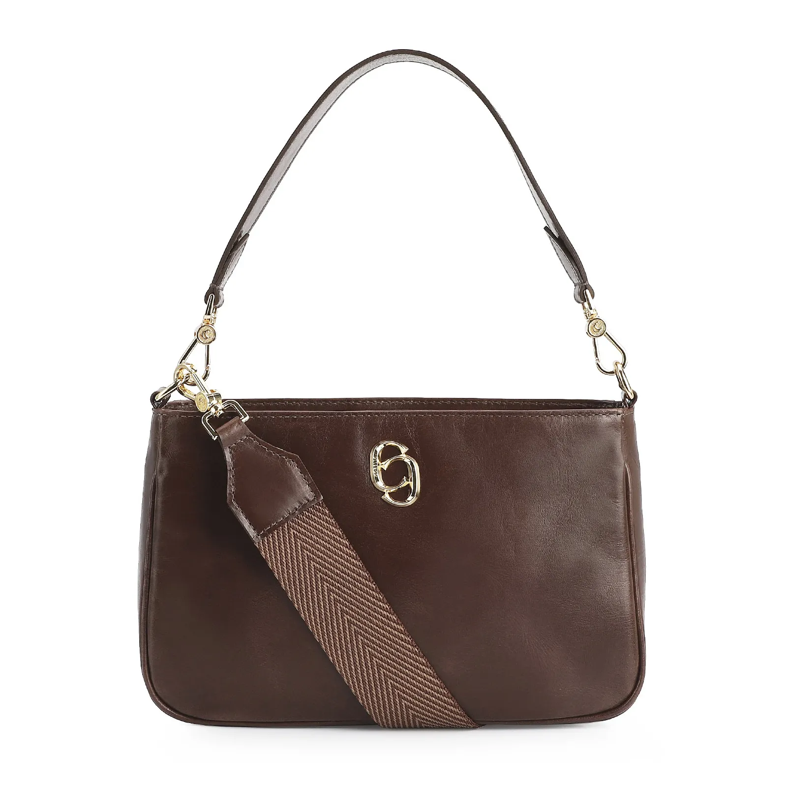 Bolsa De Ombro Couro Marrom