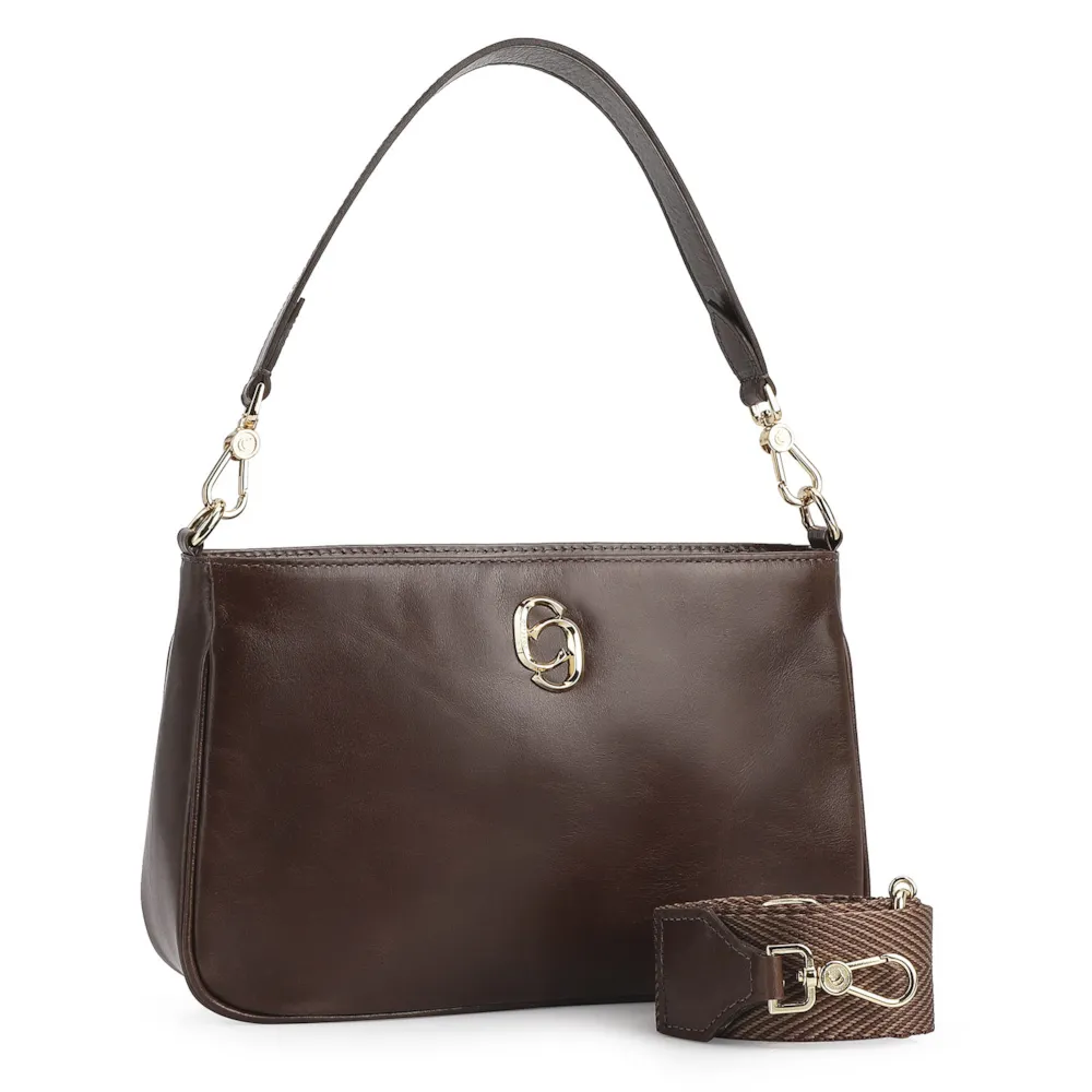 Bolsa De Ombro Couro Marrom - imagem 2