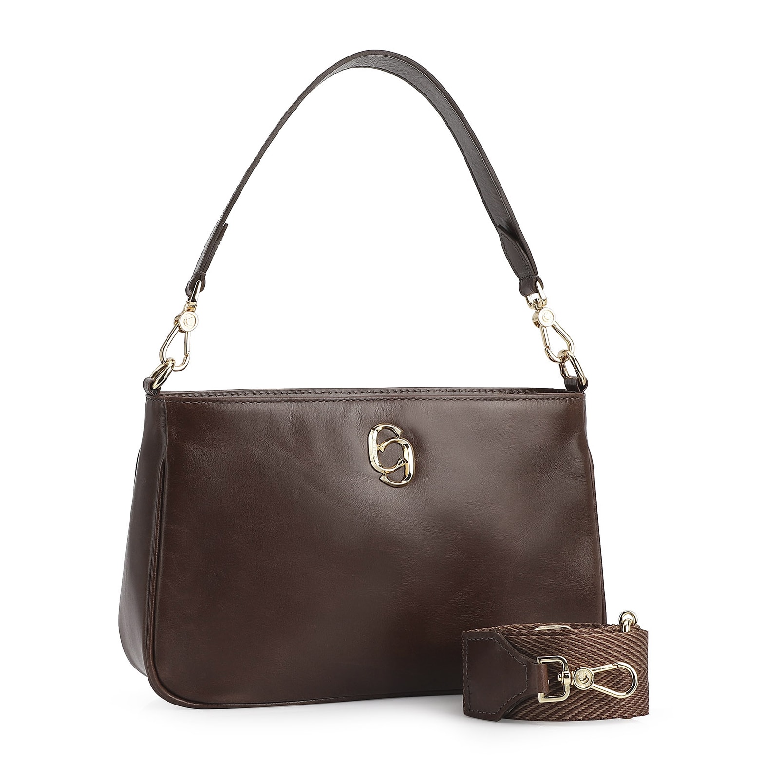 Bolsa De Ombro Couro Marrom