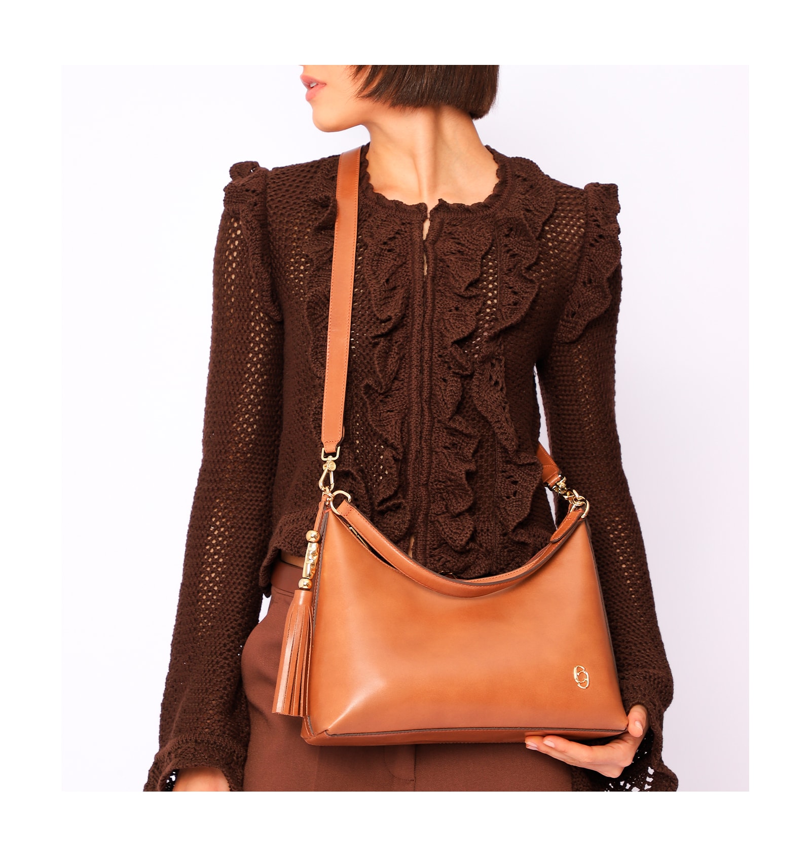 Bolsa De Ombro Couro Marrom