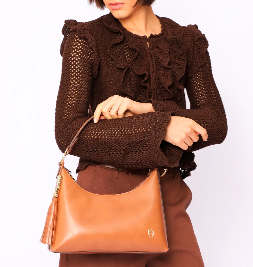 Bolsa De Ombro Couro Marrom - imagem 2