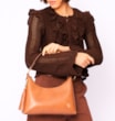 Bolsa De Ombro Couro Marrom - imagem 2