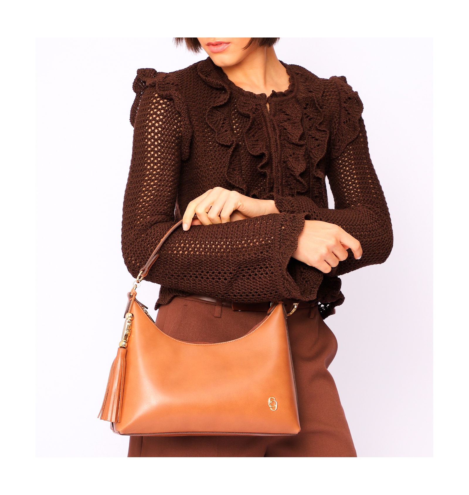 Bolsa De Ombro Couro Marrom