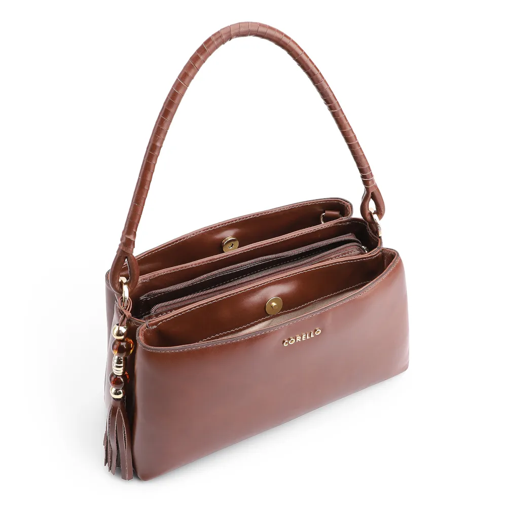 Bolsa De Ombro Couro Marrom - imagem 4