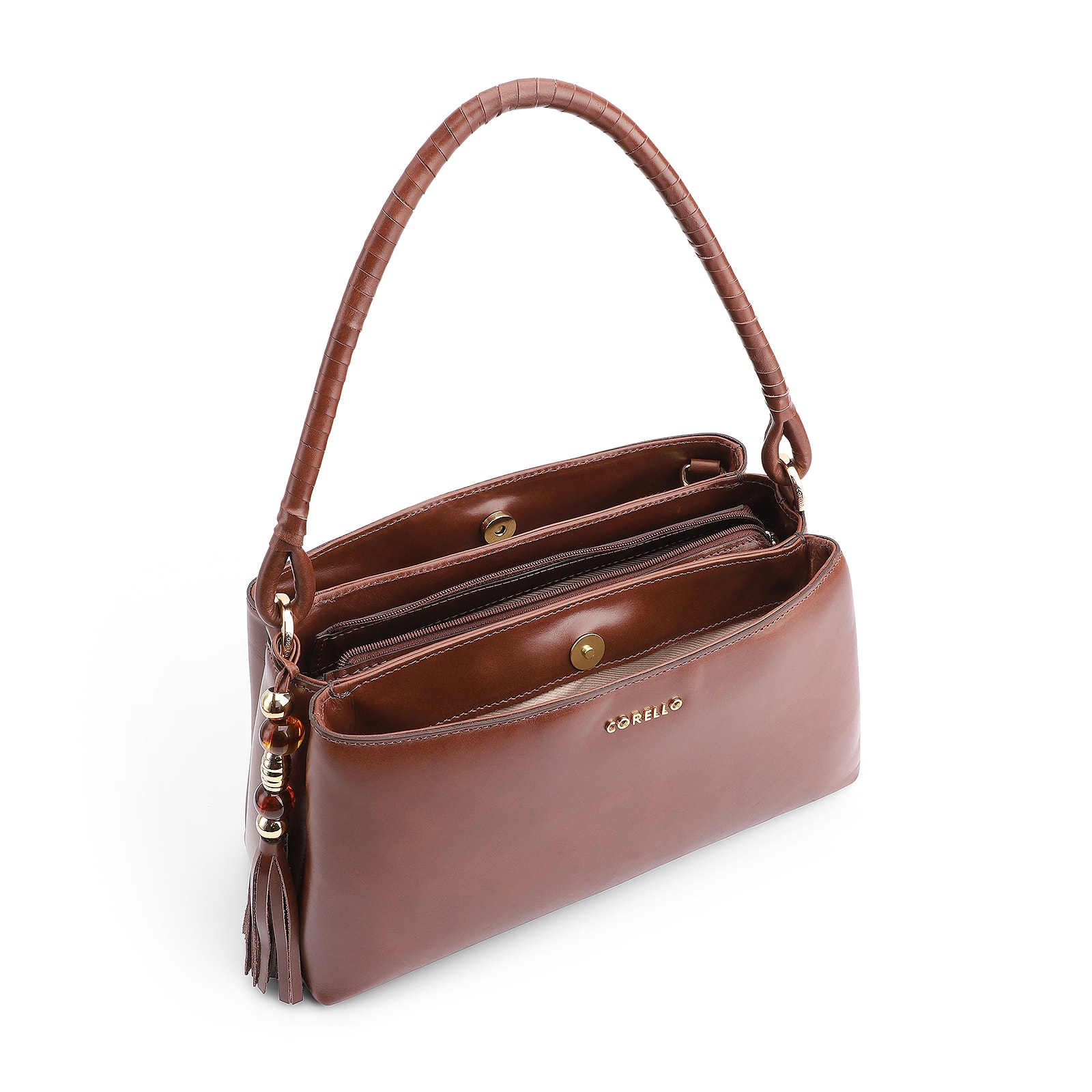 Bolsa De Ombro Couro Marrom