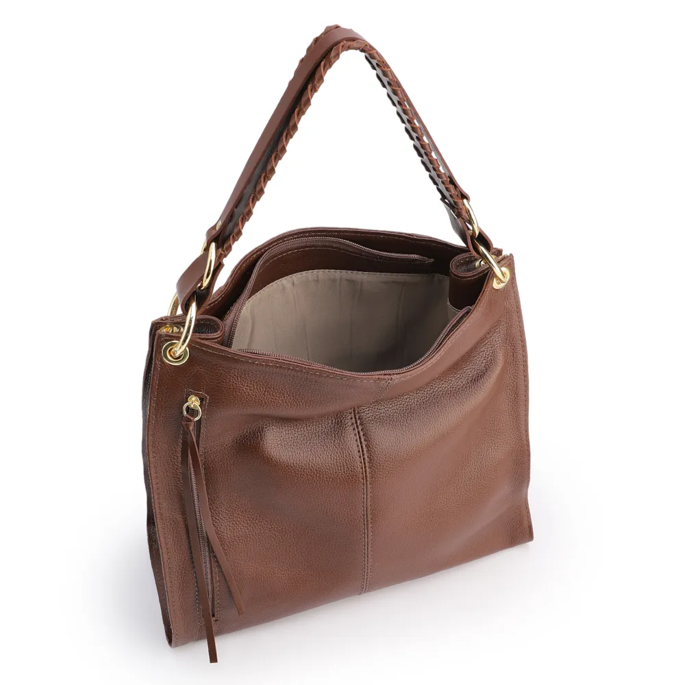 Bolsa De Ombro Couro Marrom - imagem 4