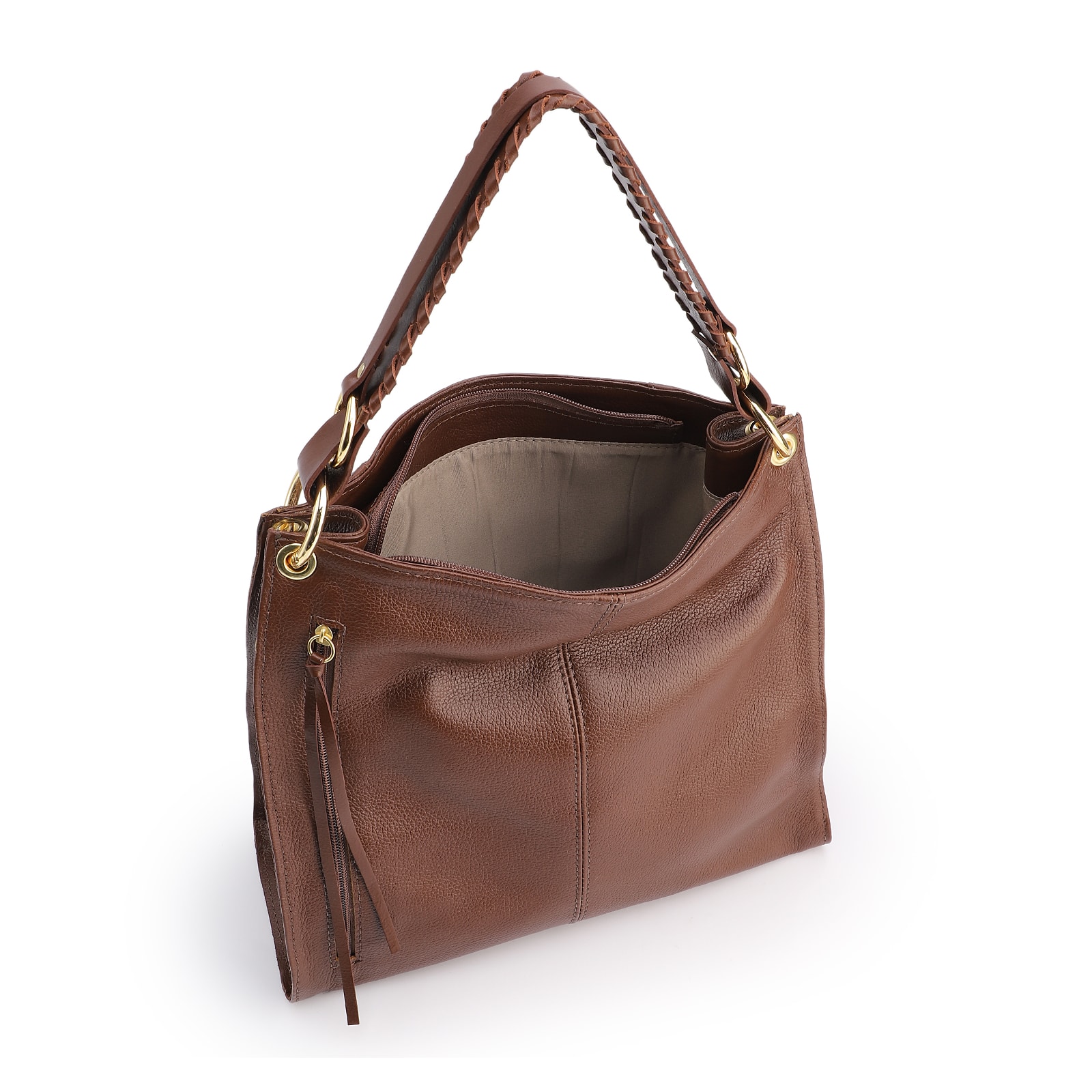Bolsa De Ombro Couro Marrom