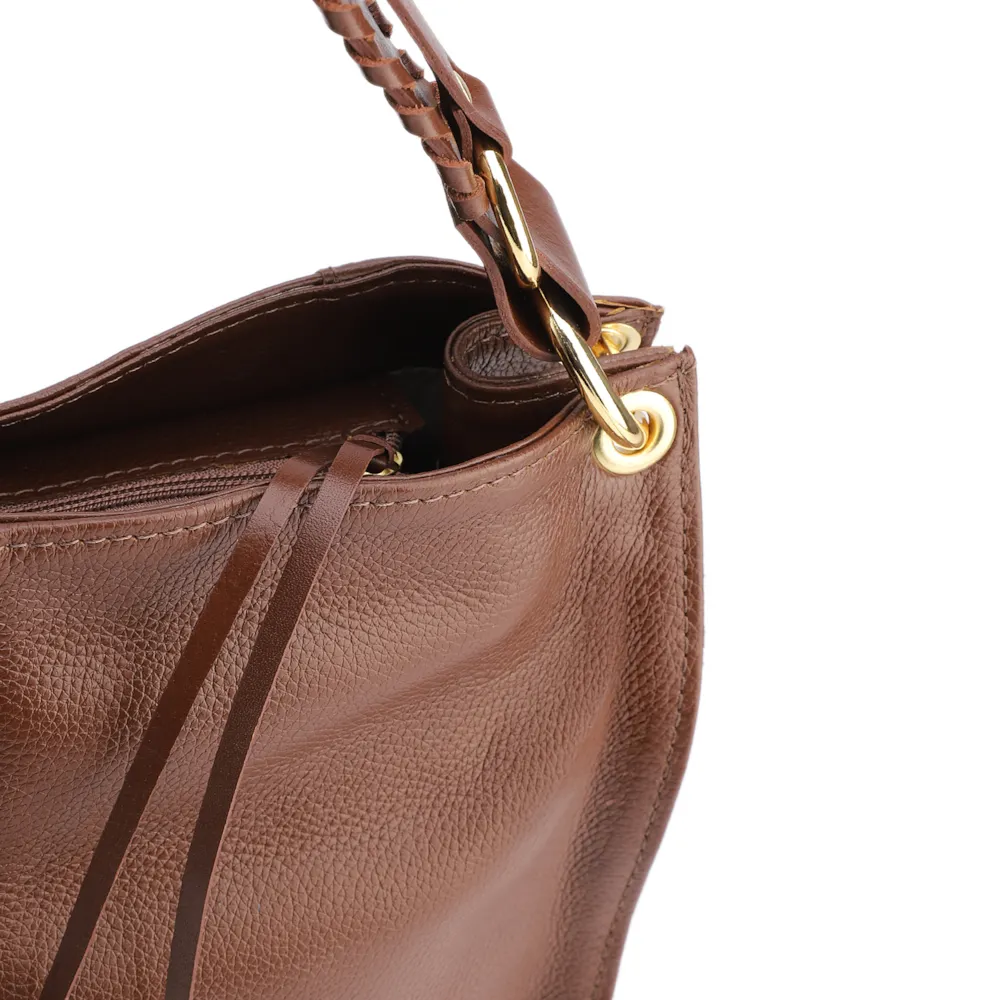 Bolsa De Ombro Couro Marrom - imagem 5