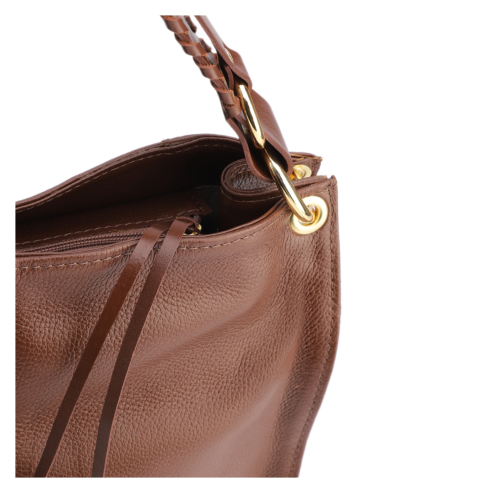 Bolsa De Ombro Couro Marrom