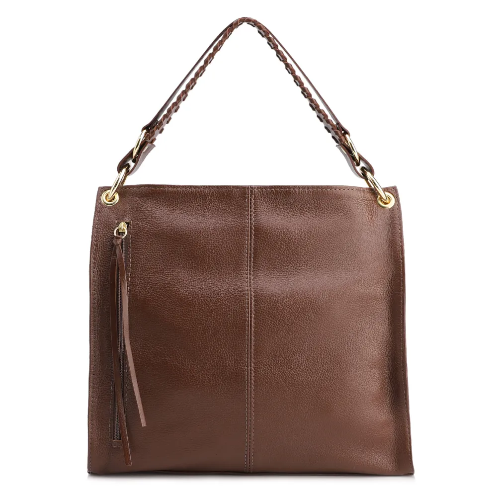 Bolsa De Ombro Couro Marrom