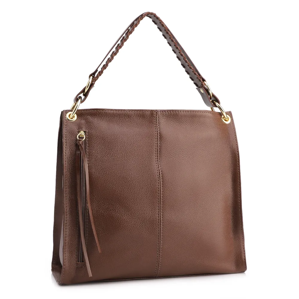 Bolsa De Ombro Couro Marrom - imagem 2