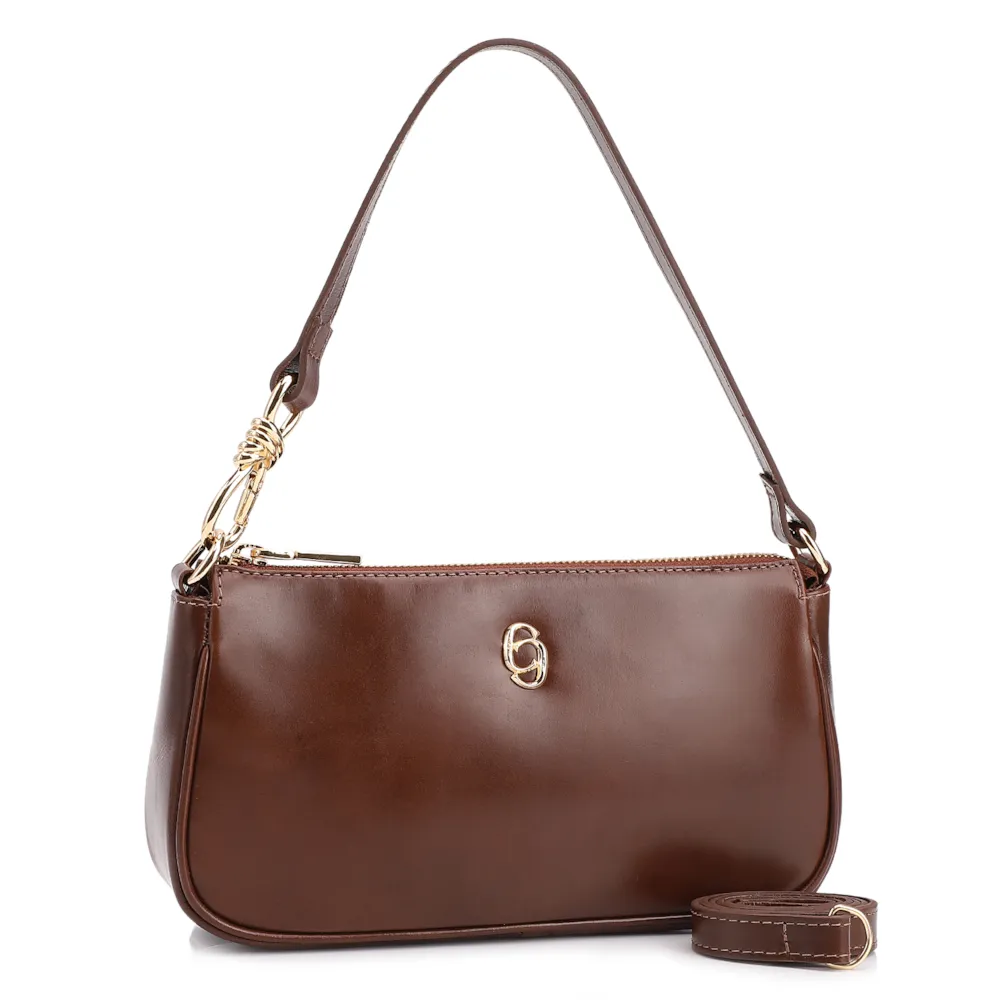 Bolsa De Ombro Couro Marrom - imagem 3