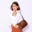 Bolsa De Ombro Couro Marrom - imagem 2